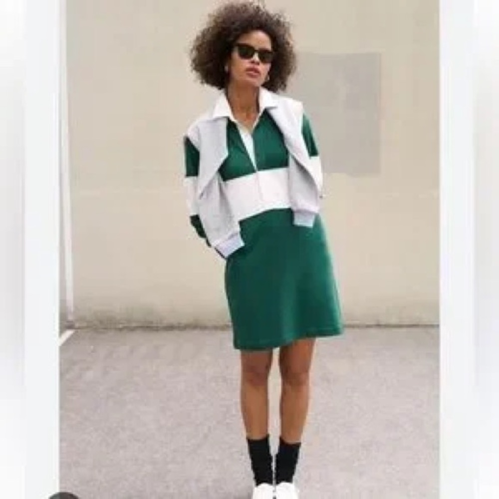 NWOT AYR Green and White Rugy Polo Court Dress